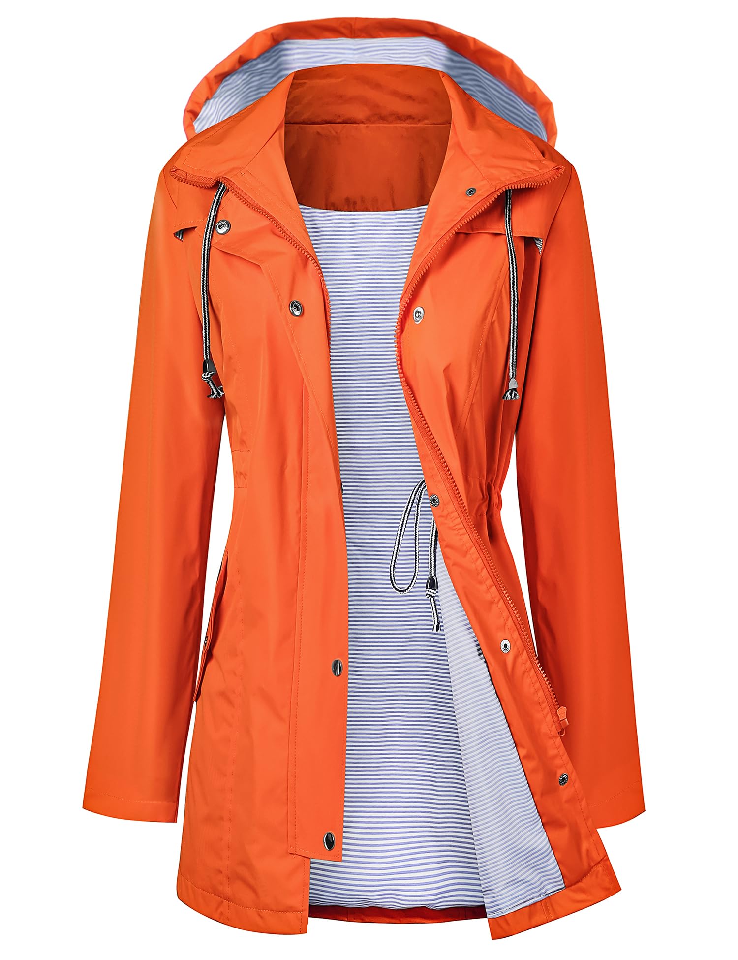 Foto 2 pulgar | Gabardina Impermeable Lomon Con Capucha Larga Para Mujer - Venta Internacional.