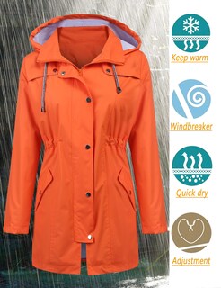 Foto 2 | Gabardina Impermeable Lomon Con Capucha Larga Para Mujer - Venta Internacional.