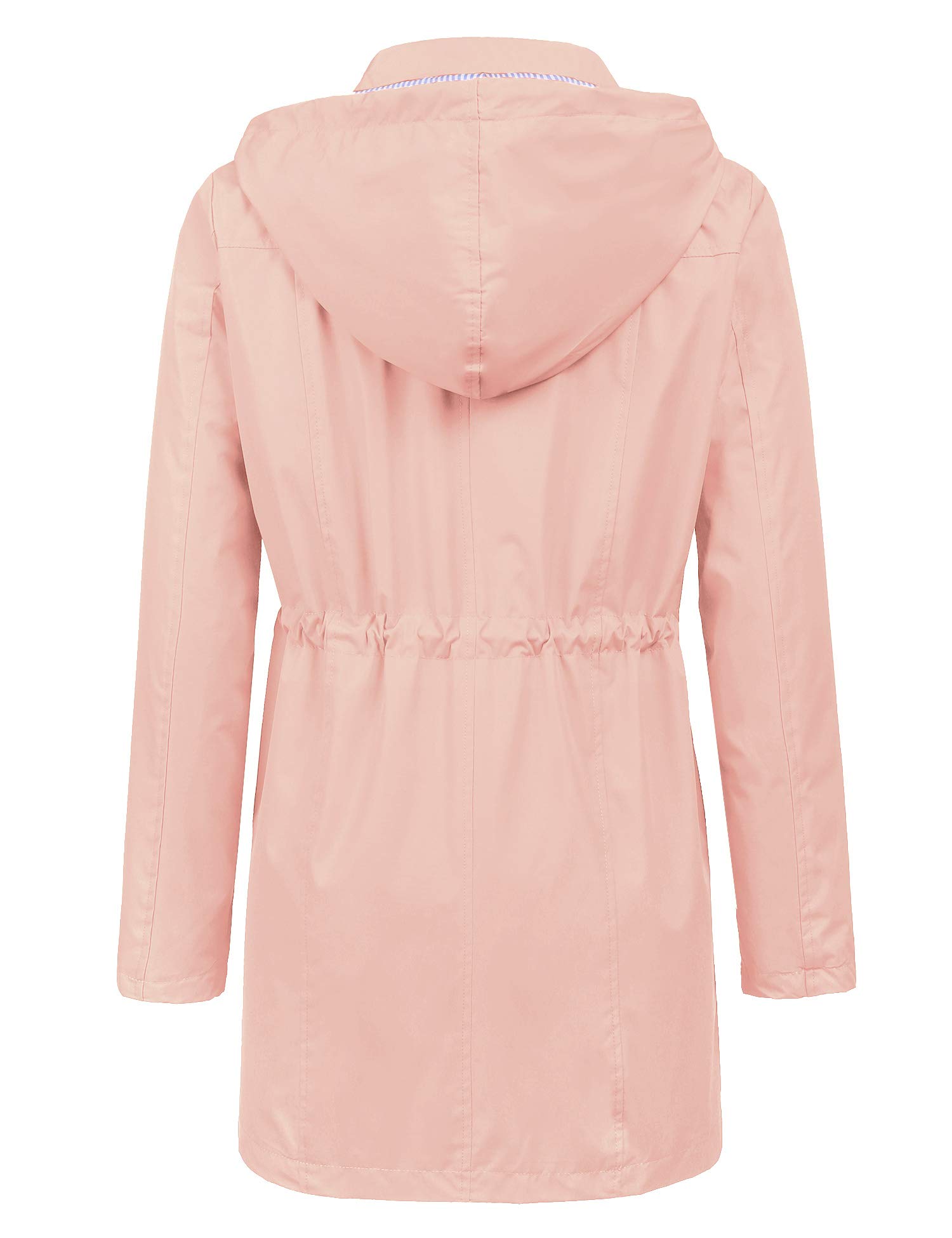 Foto 4 pulgar | Gabardina Impermeable Lomon Con Capucha Larga Para Mujer, Color Rosa - Venta Internacional.