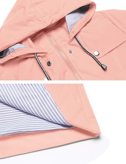 Foto 4 | Gabardina Impermeable Lomon Con Capucha Larga Para Mujer, Color Rosa - Venta Internacional.