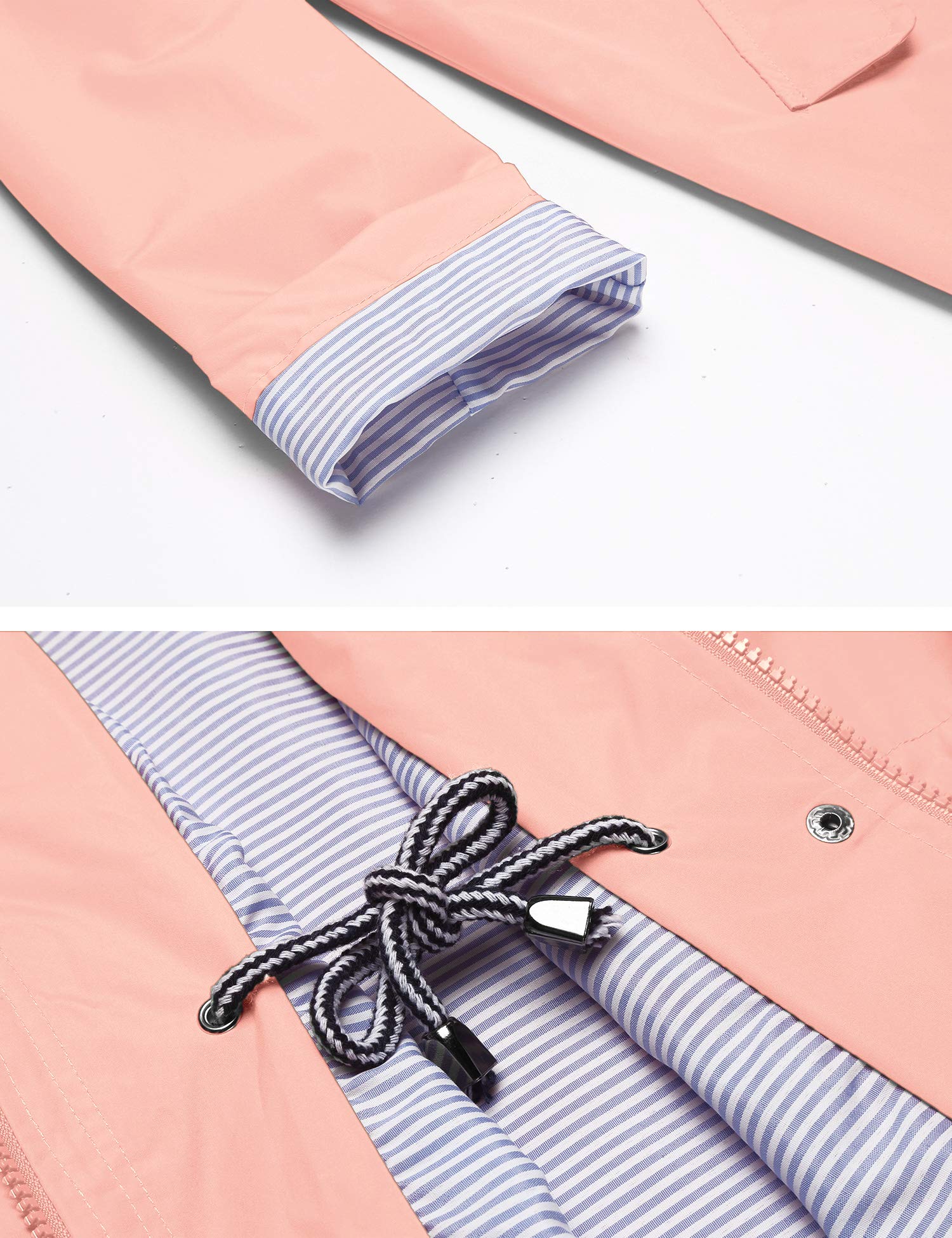 Foto 7 pulgar | Gabardina Impermeable Lomon Con Capucha Larga Para Mujer, Color Rosa - Venta Internacional.