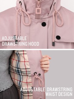 Foto 6 | Chaqueta Impermeable Saphirose Para Mujer, Larga, Con Capucha, Para Exteriores, Rosa - Venta Internacional.