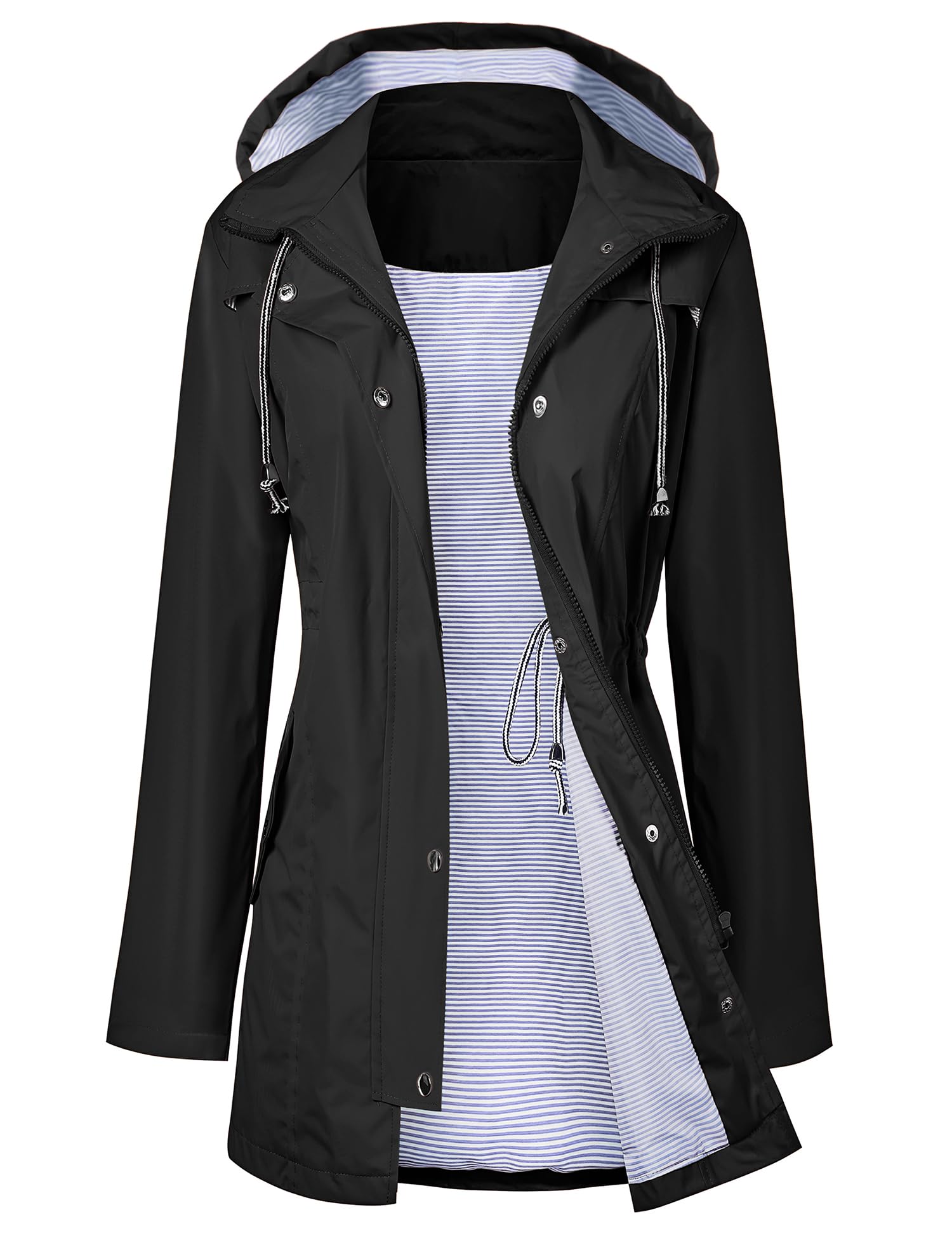 Foto 1 | Chubasquero Lomon Impermeable De Doble Capa Para Mujer Negro S - Venta Internacional.