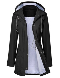 Foto 1 | Chubasquero Lomon Impermeable De Doble Capa Para Mujer Negro S - Venta Internacional.