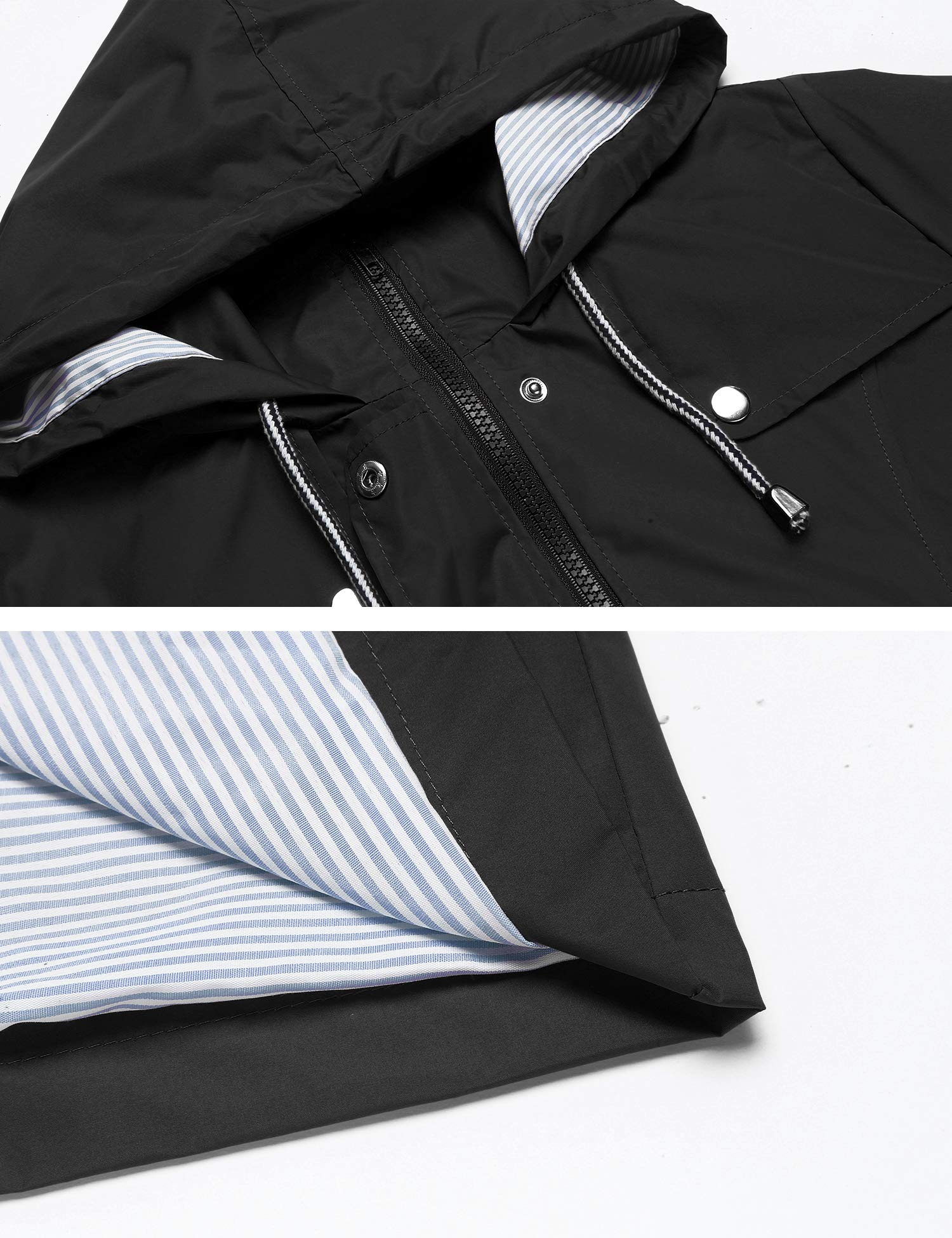 Foto 5 | Chubasquero Lomon Impermeable De Doble Capa Para Mujer Negro S - Venta Internacional.
