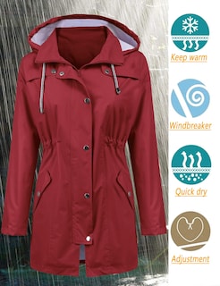 Foto 2 | Gabardina Impermeable Lomon Con Capucha Larga Para Mujer - Venta Internacional.