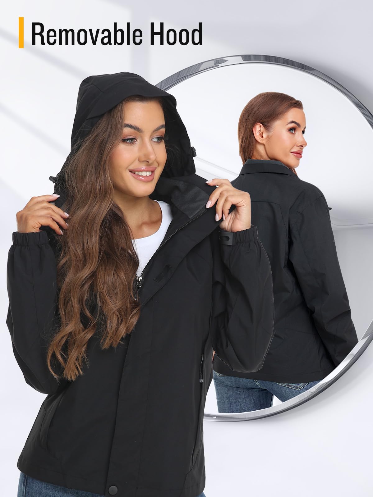 Foto 5 pulgar | Chubasquero Saphirose Impermeable Para Mujer, Color Negro, Talla L - Venta Internacional.