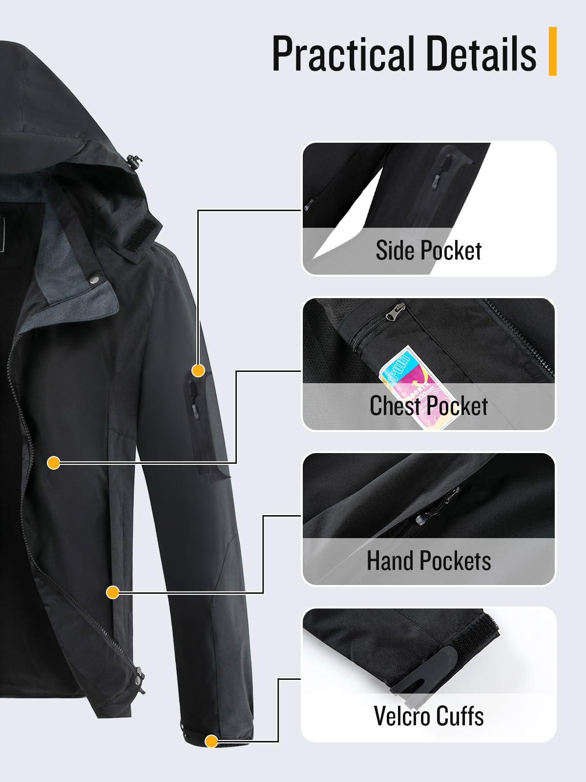 Foto 6 pulgar | Chubasquero Saphirose Impermeable Para Mujer, Color Negro, Talla L - Venta Internacional.