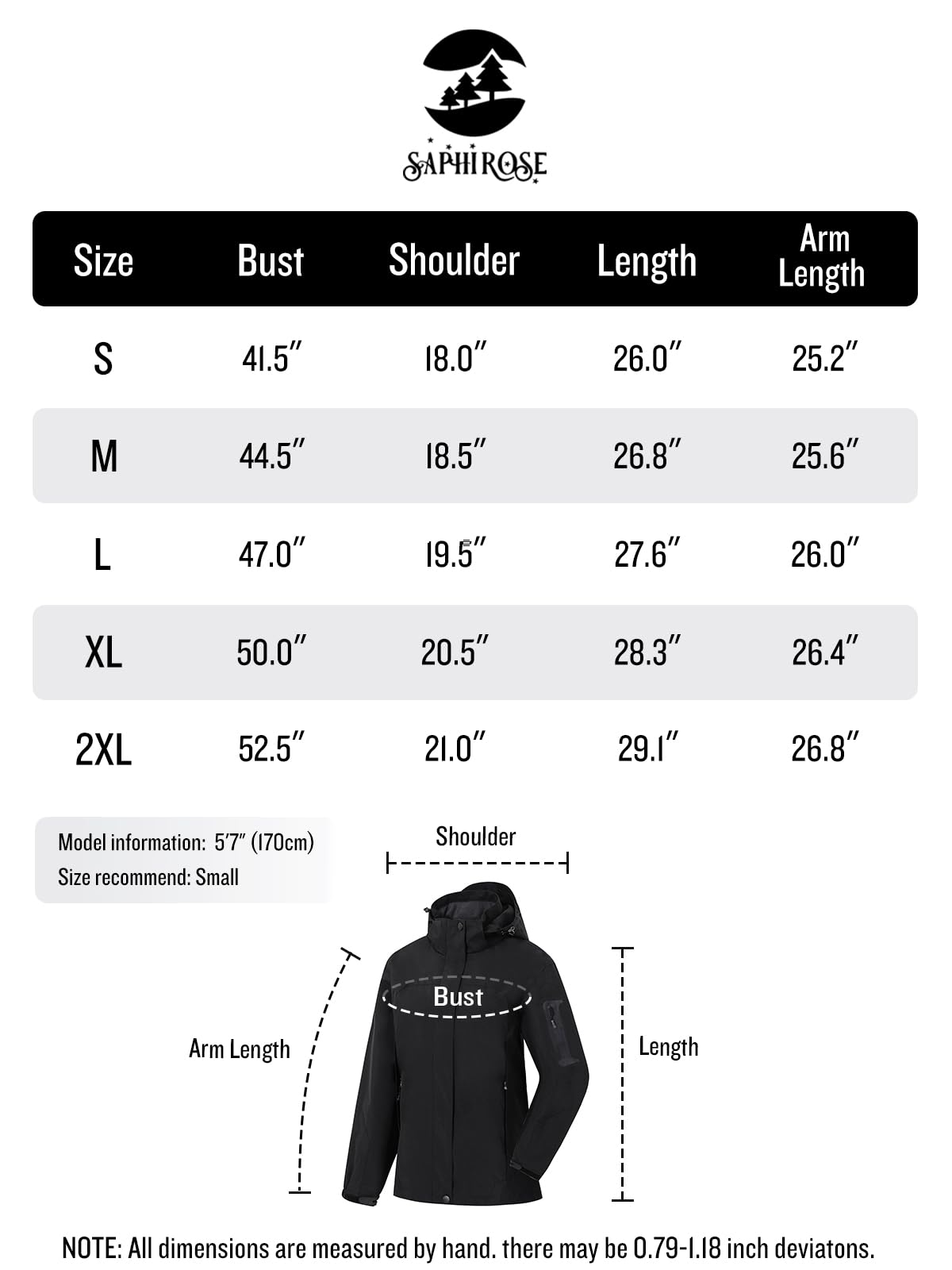 Foto 6 | Chubasquero Saphirose Impermeable Para Mujer, Color Negro, Talla L - Venta Internacional.