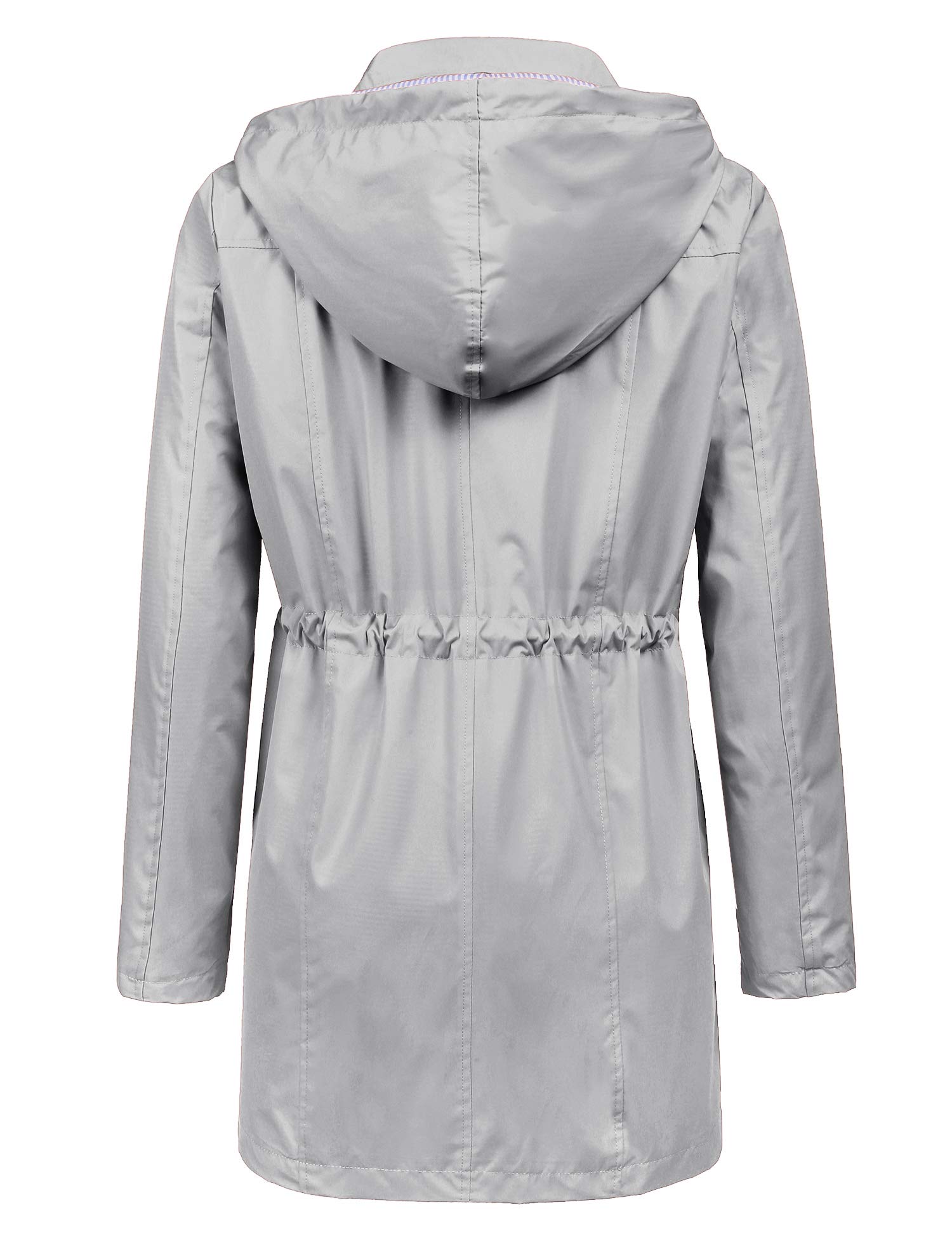 Foto 4 pulgar | Gabardina Impermeable Lomon Con Capucha Larga Para Mujer, Color Gris - Venta Internacional.
