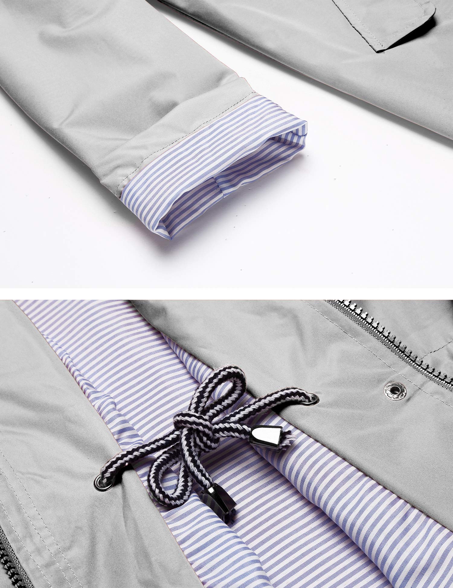 Foto 7 pulgar | Gabardina Impermeable Lomon Con Capucha Larga Para Mujer, Color Gris - Venta Internacional.