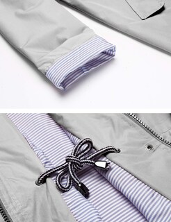Foto 6 | Gabardina Impermeable Lomon Con Capucha Larga Para Mujer, Color Gris - Venta Internacional.