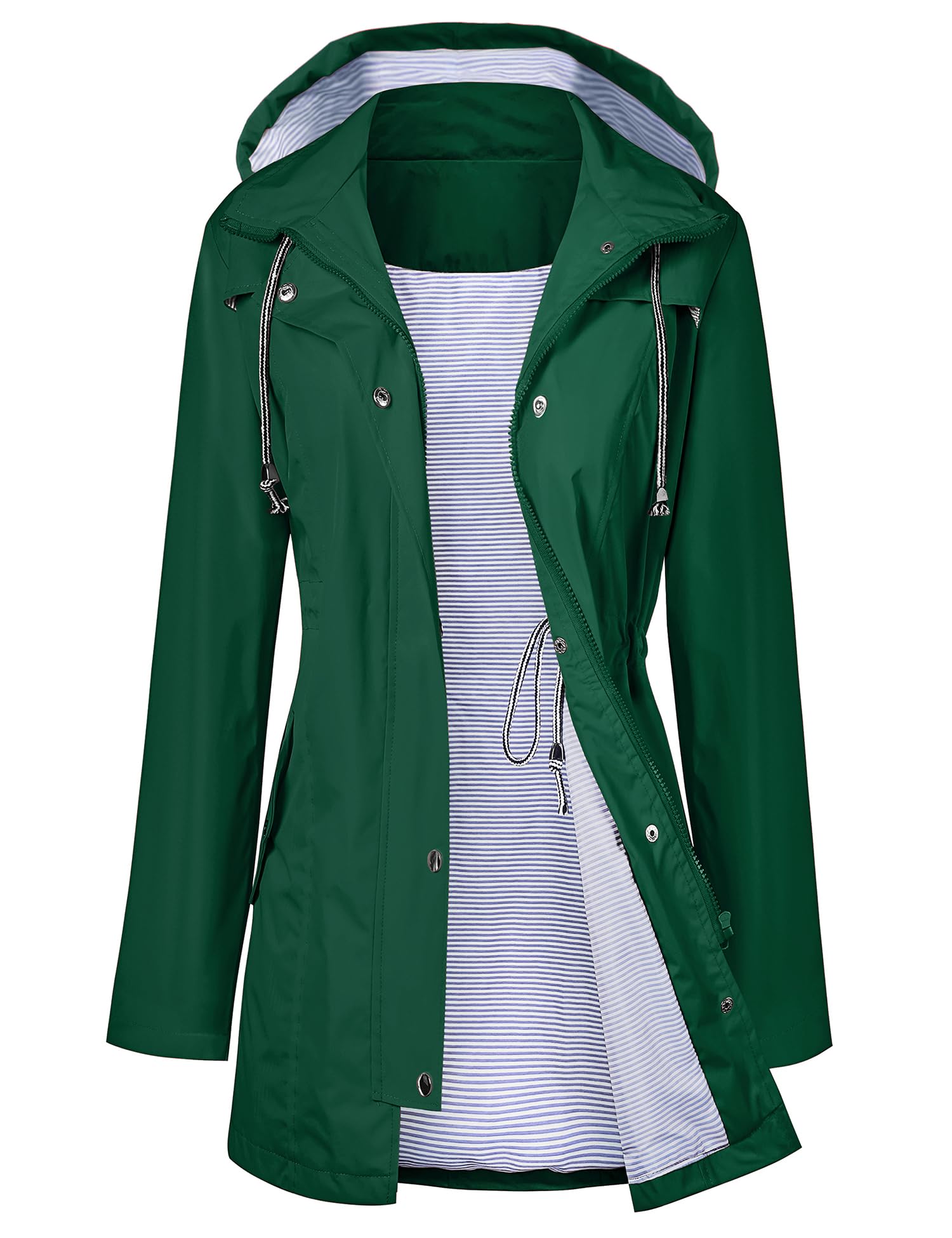 Foto 2 pulgar | Gabardina Impermeable Lomon Con Capucha Larga Para Mujer - Venta Internacional.