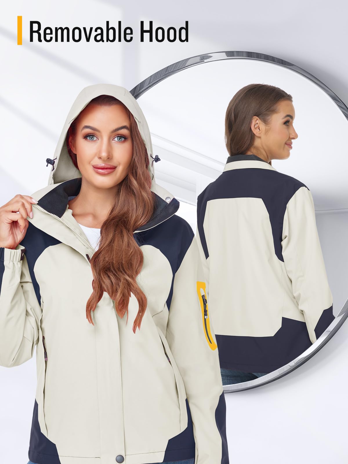 Foto 4 | Chubasquero Saphirose Impermeable Para Mujer Beige Xxl - Venta Internacional.