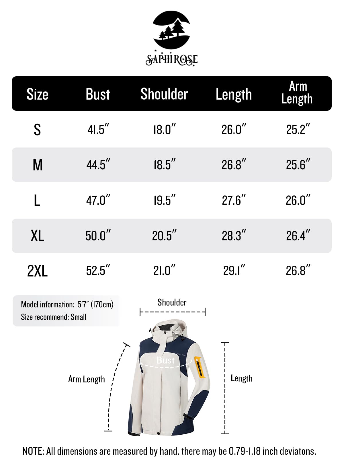 Foto 6 | Chubasquero Saphirose Impermeable Para Mujer Beige Xxl - Venta Internacional.