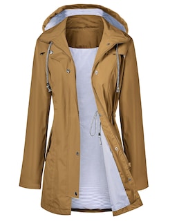 Foto 1 | Gabardina Impermeable Lomon Con Capucha Larga Para Mujer, Color Marrón - Venta Internacional.