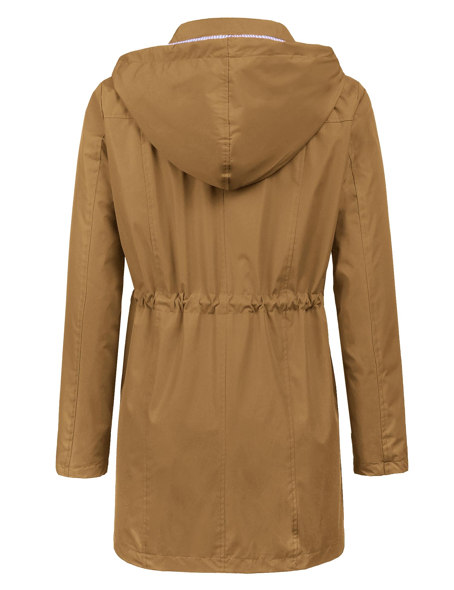 Foto 4 pulgar | Gabardina Impermeable Lomon Con Capucha Larga Para Mujer, Color Marrón - Venta Internacional.