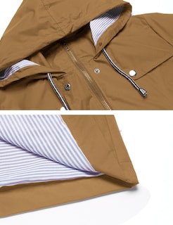 Foto 4 | Gabardina Impermeable Lomon Con Capucha Larga Para Mujer, Color Marrón - Venta Internacional.