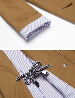 Foto 6 | Gabardina Impermeable Lomon Con Capucha Larga Para Mujer, Color Marrón - Venta Internacional.