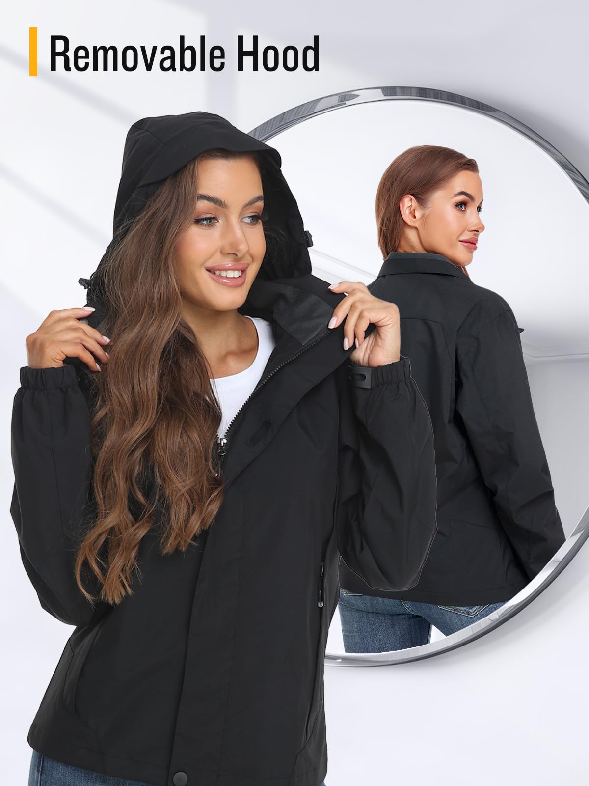 Foto 5 pulgar | Chaqueta Impermeable Saphirose Para Mujer, Impermeable, Senderismo, Viajes, Talla S - Venta Internacional.