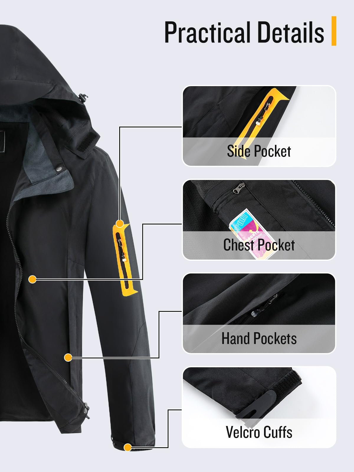 Foto 6 pulgar | Chaqueta Impermeable Saphirose Para Mujer, Impermeable, Senderismo, Viajes, Talla S - Venta Internacional.