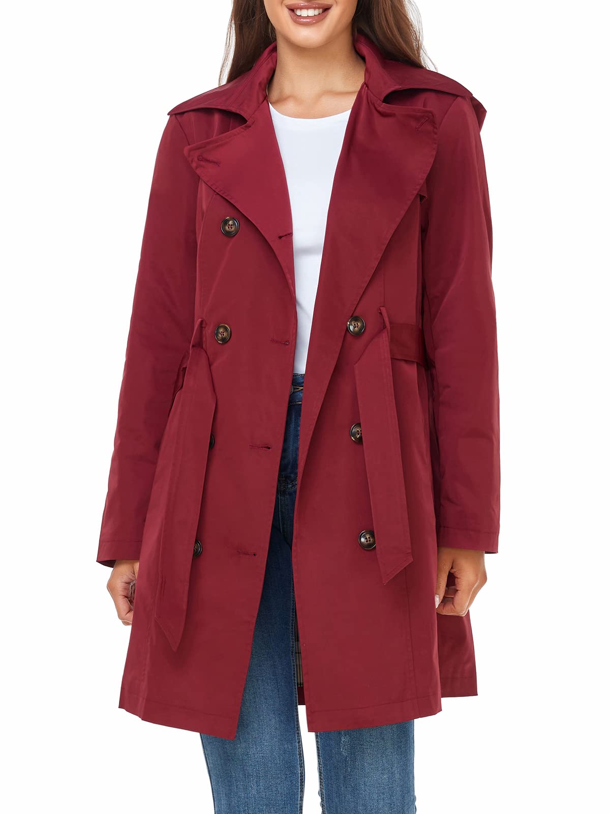 Foto 2 pulgar | Gabardina Saphirose Para Mujer, Resistente Al Agua, Con Capucha Extraíble - Venta Internacional.