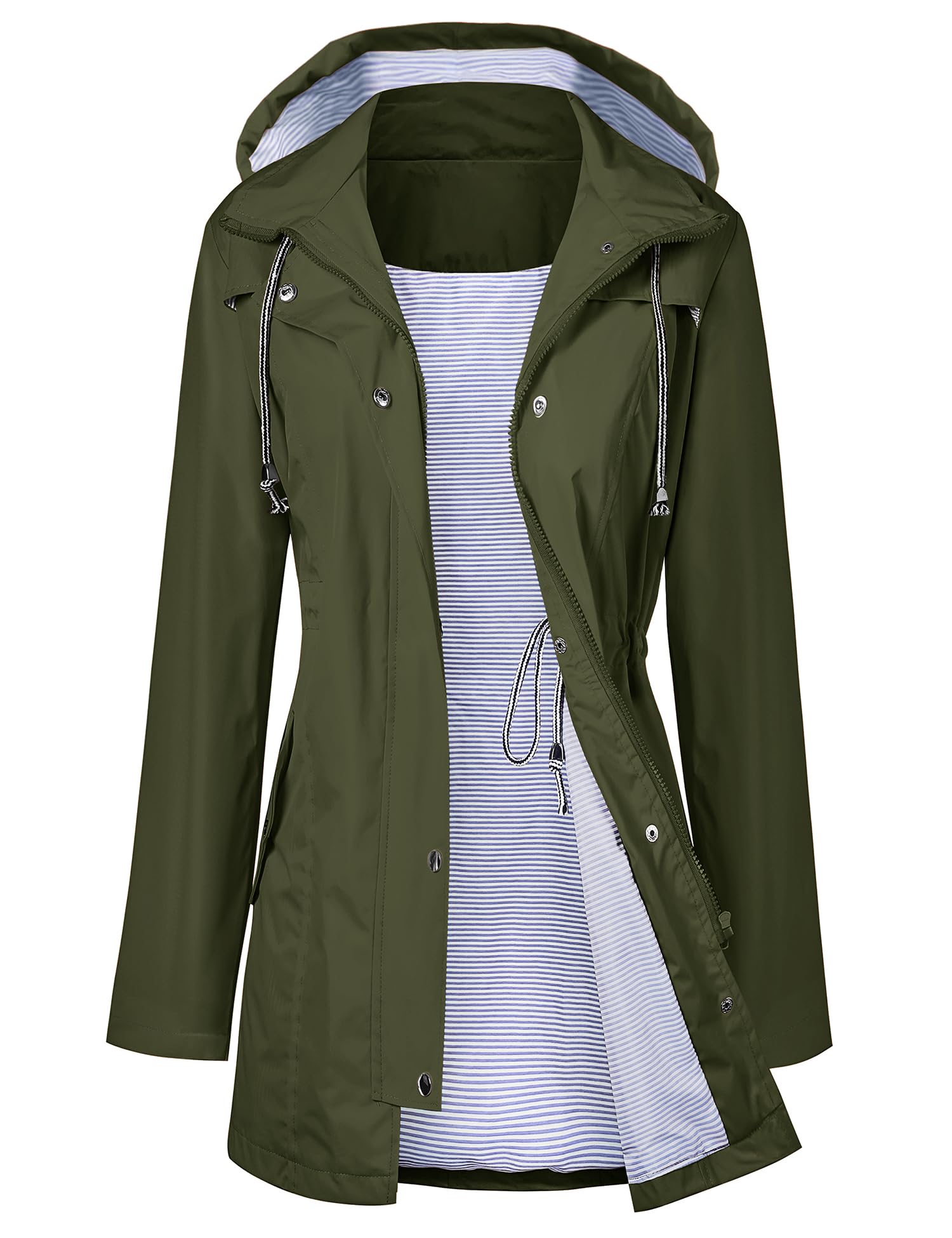 Foto 2 pulgar | Gabardina Impermeable Lomon Con Capucha Larga Para Mujer - Venta Internacional.