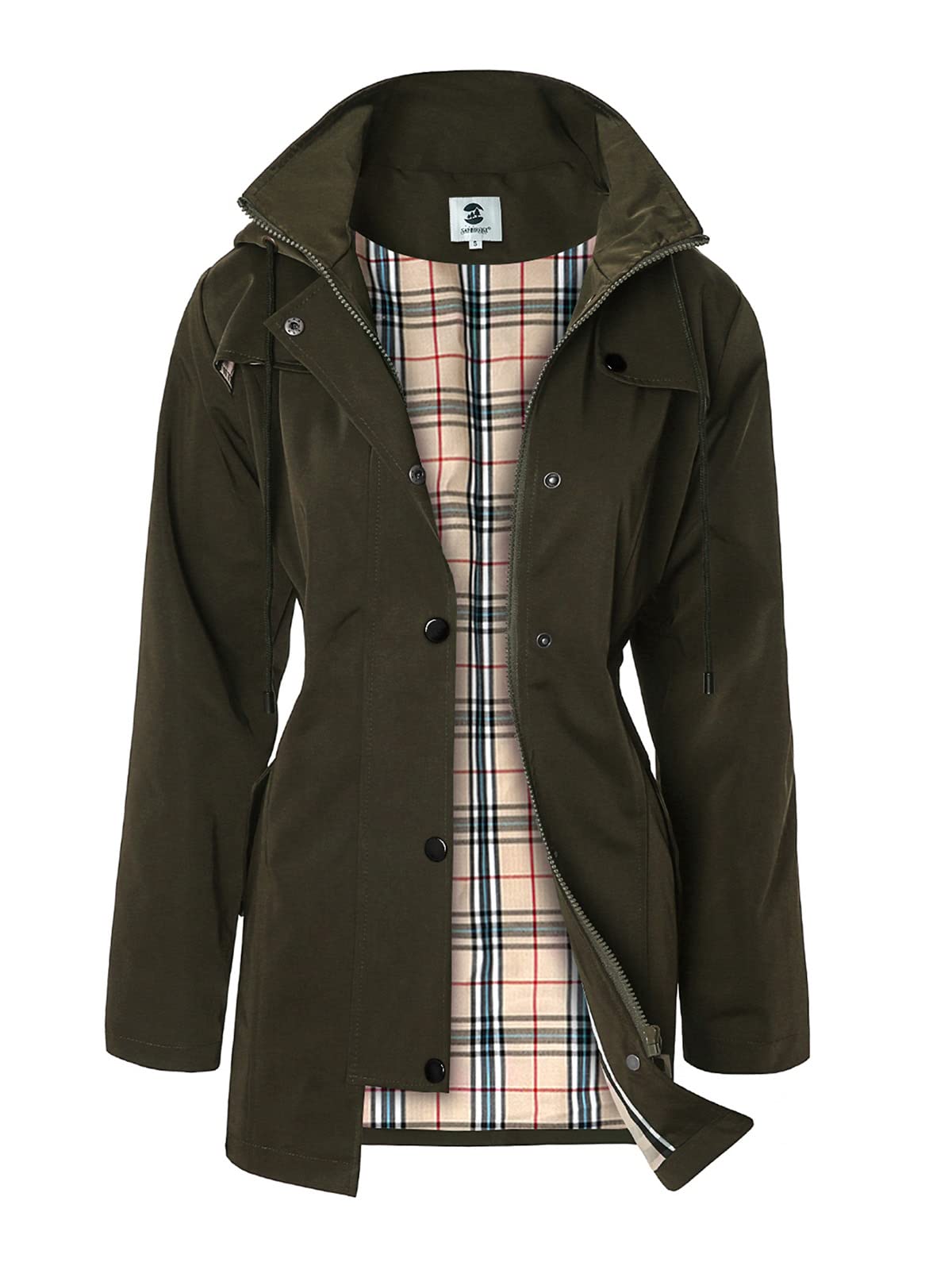 Foto 2 pulgar | Chaqueta Impermeable Saphirose Para Mujer, Color Verde Militar, Impermeable, Xxl - Venta Internacional.