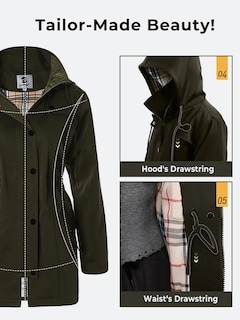 Foto 5 | Chaqueta Impermeable Saphirose Para Mujer, Color Verde Militar, Impermeable, Xxl - Venta Internacional.