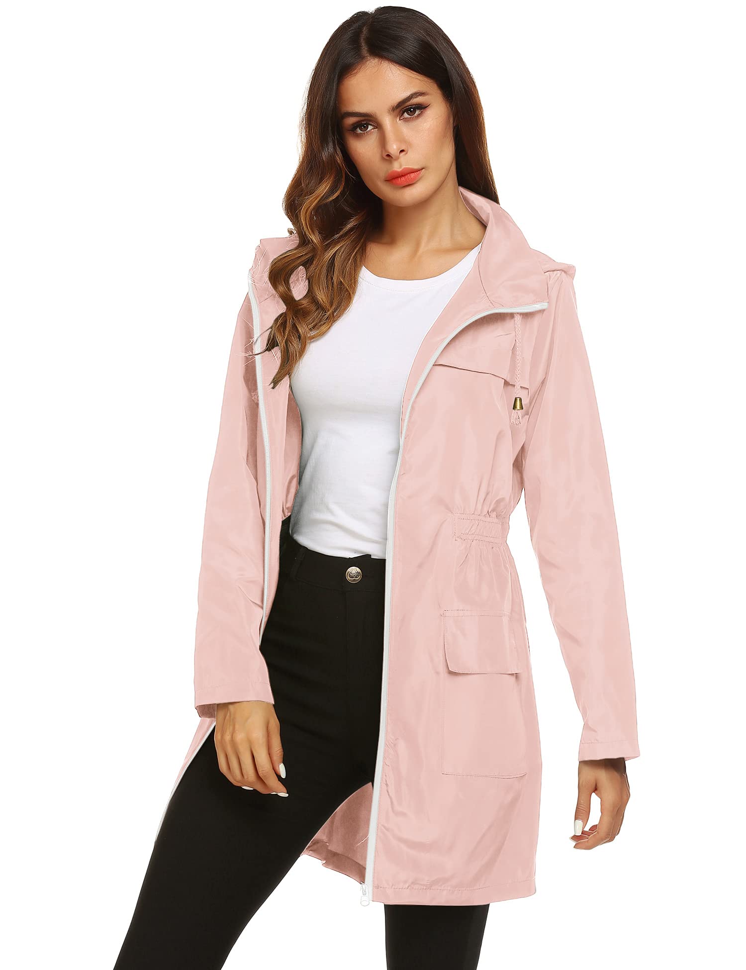Foto 8 pulgar | Chubasquero Lomon Waterproof Para Mujer Al Aire Libre Rosa Talla M - Venta Internacional.