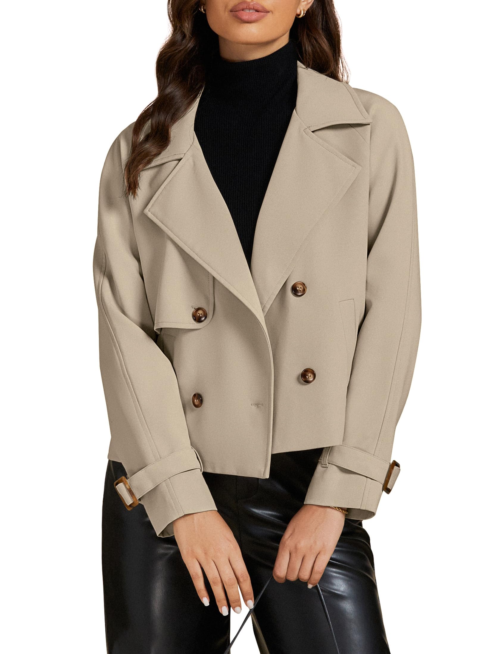 Foto 2 pulgar | Chaqueta Luvamia Trenchcoat Para Mujer, Ropa De Otoño, Color Marrón Claro - Venta Internacional.
