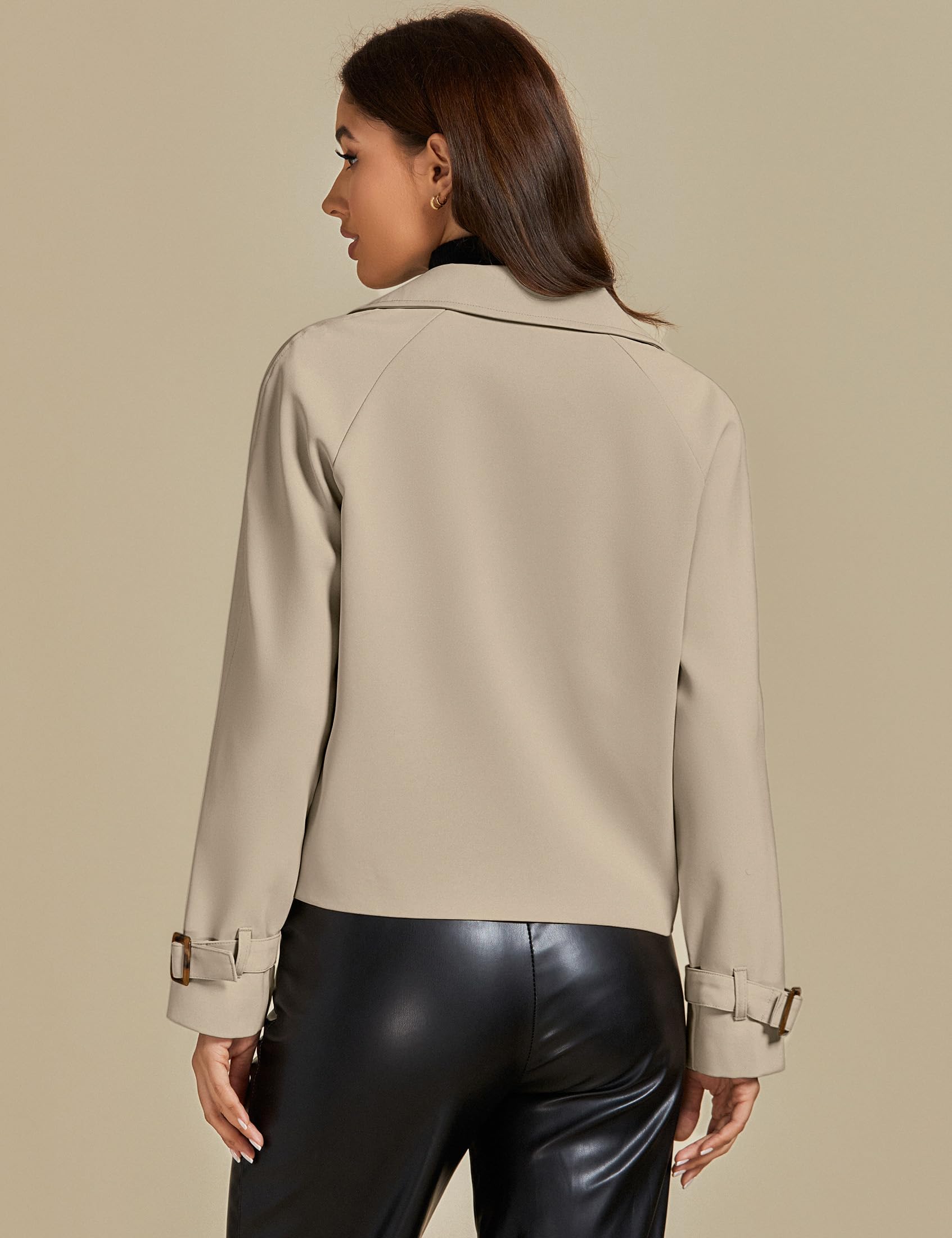 Foto 3 pulgar | Chaqueta Luvamia Trenchcoat Para Mujer, Ropa De Otoño, Color Marrón Claro - Venta Internacional.