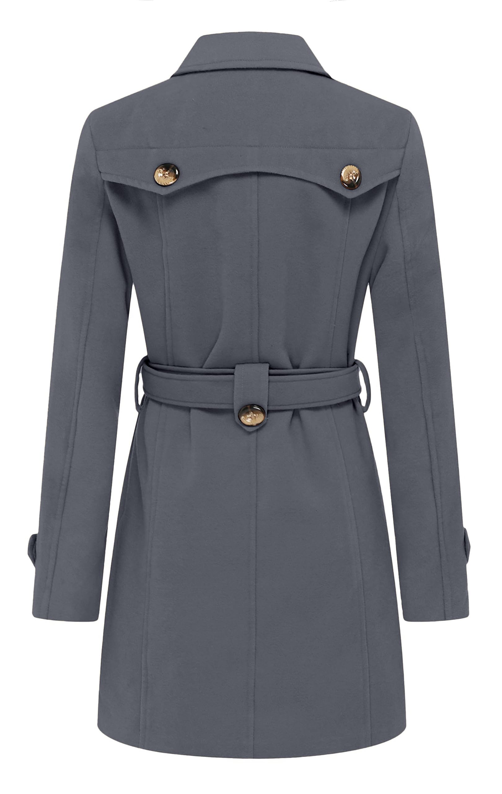 Foto 3 pulgar | Gabardina Wantdo Para Mujer, Doble Botonadura, Color Gris Primaveral, Xl - Venta Internacional.