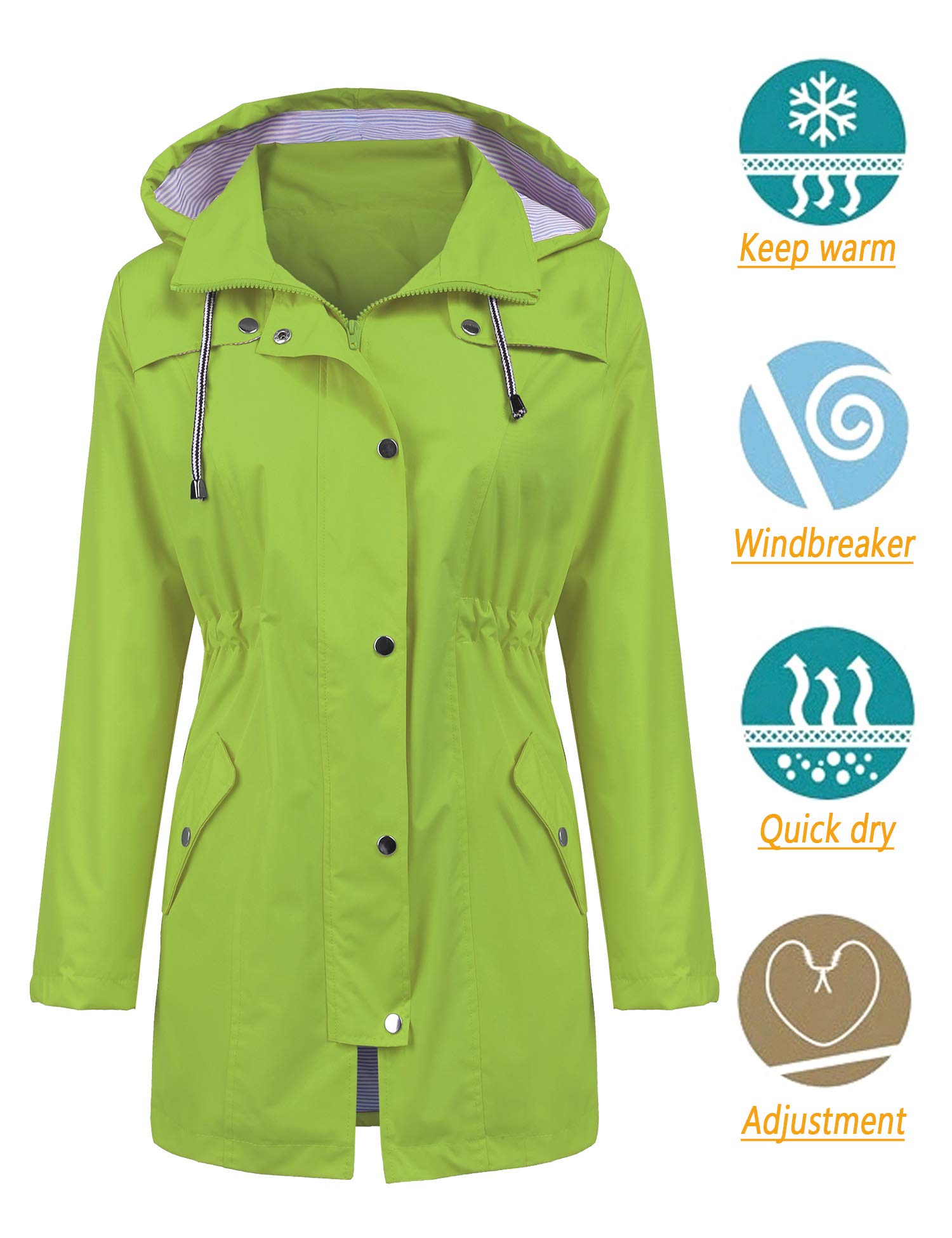 Foto 3 pulgar | Gabardina Impermeable Lomon Con Capucha Larga Para Mujer - Venta Internacional.
