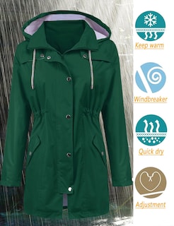 Foto 2 | Gabardina Impermeable Lomon Con Capucha Larga Para Mujer - Venta Internacional.