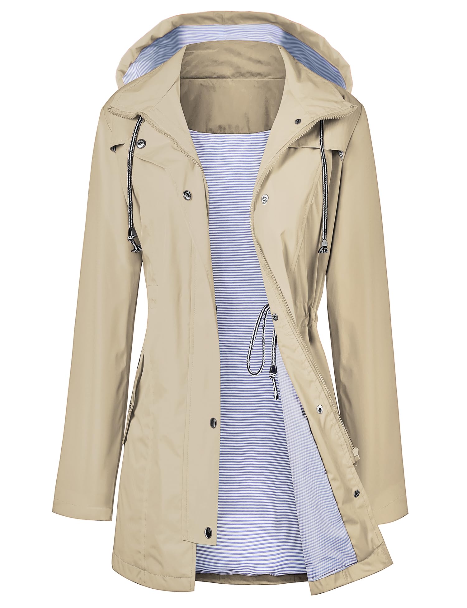 Foto 2 pulgar | Gabardina Impermeable Lomon Con Capucha Larga Para Mujer - Venta Internacional.