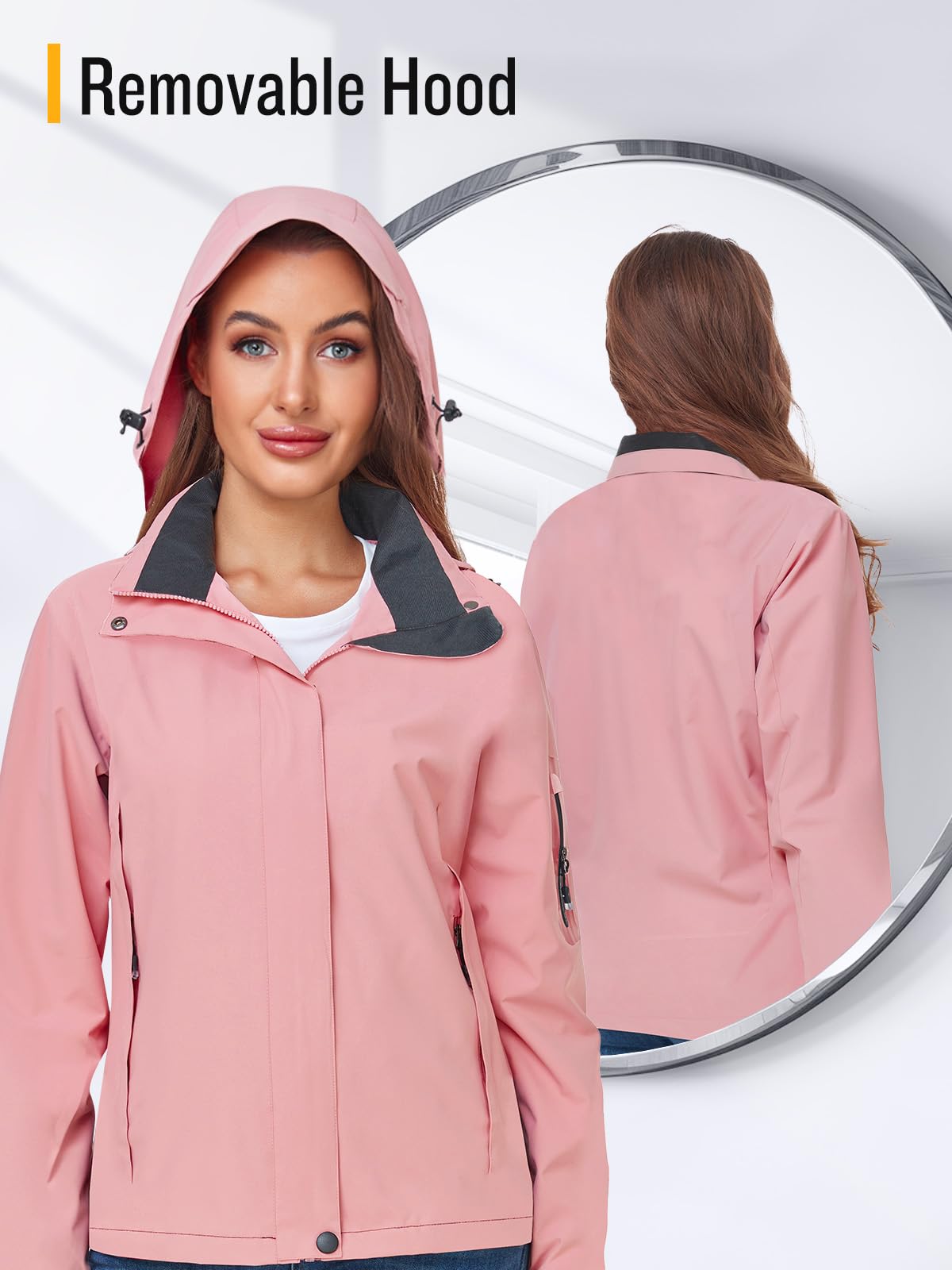 Foto 5 pulgar | Chubasquero Saphirose Impermeable Para Mujer Con Capucha Rosa - Venta Internacional.