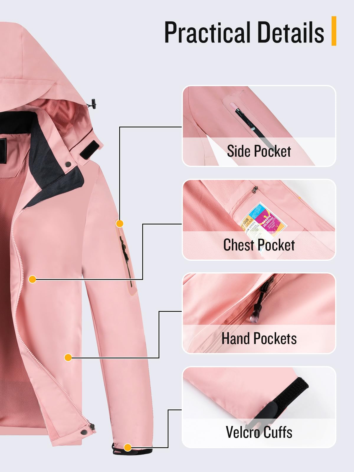 Foto 6 pulgar | Chubasquero Saphirose Impermeable Para Mujer Con Capucha Rosa - Venta Internacional.