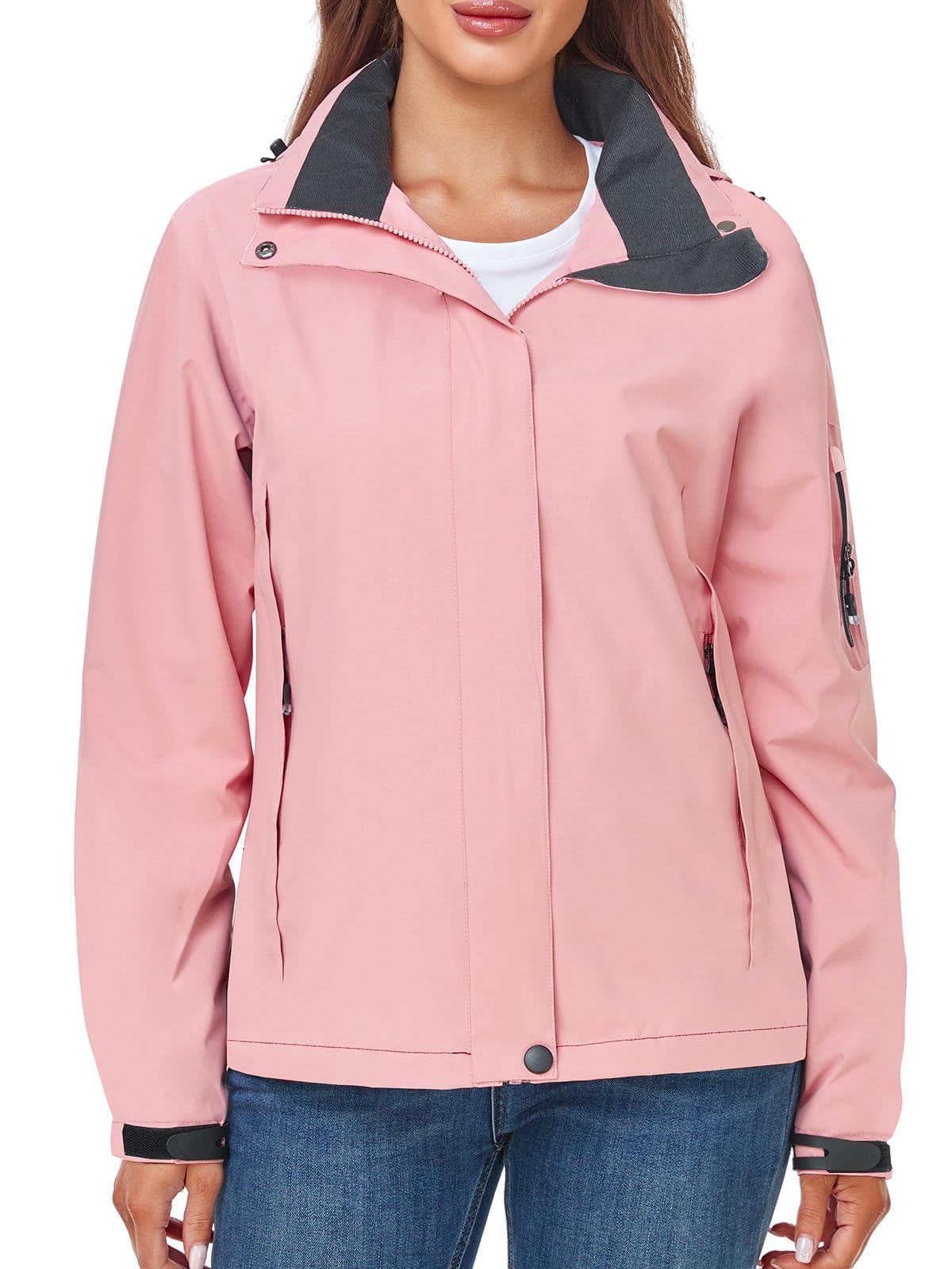 Foto 8 pulgar | Chubasquero Saphirose Impermeable Para Mujer Con Capucha Rosa - Venta Internacional.