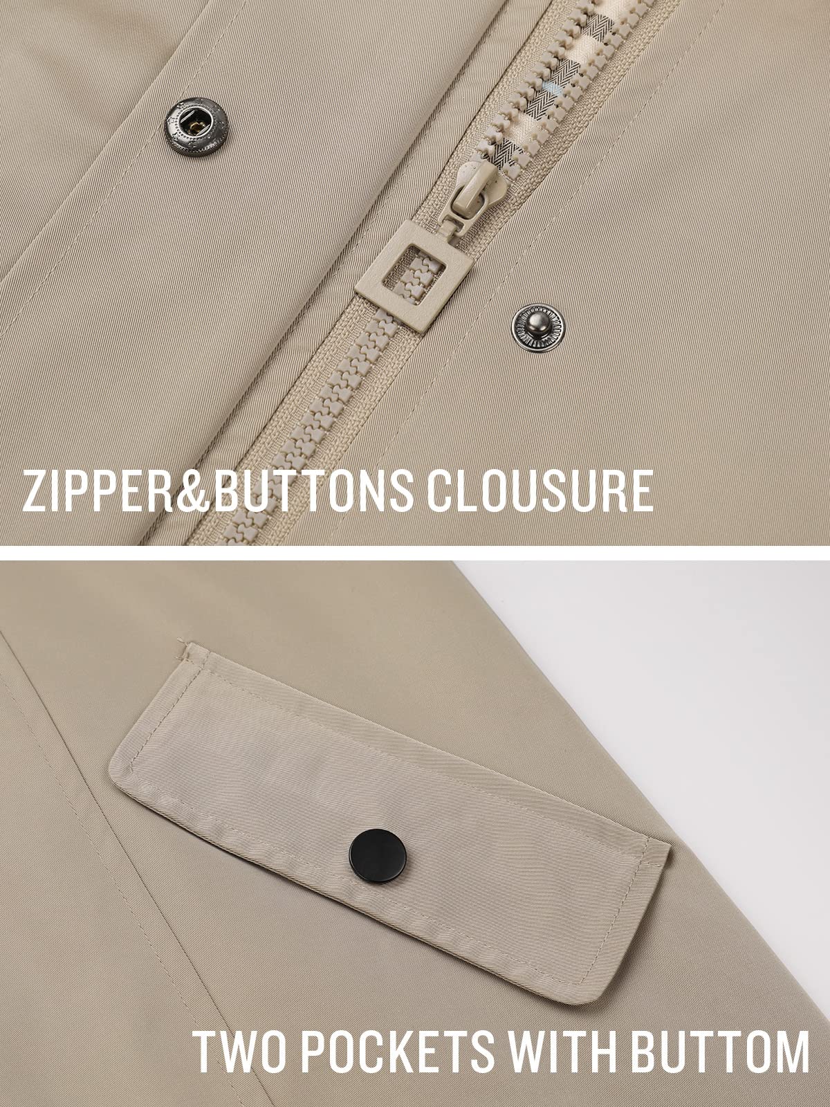 Foto 5 | Chaqueta Impermeable Saphirose Para Mujer, Con Capucha Larga, Caqui - Venta Internacional.