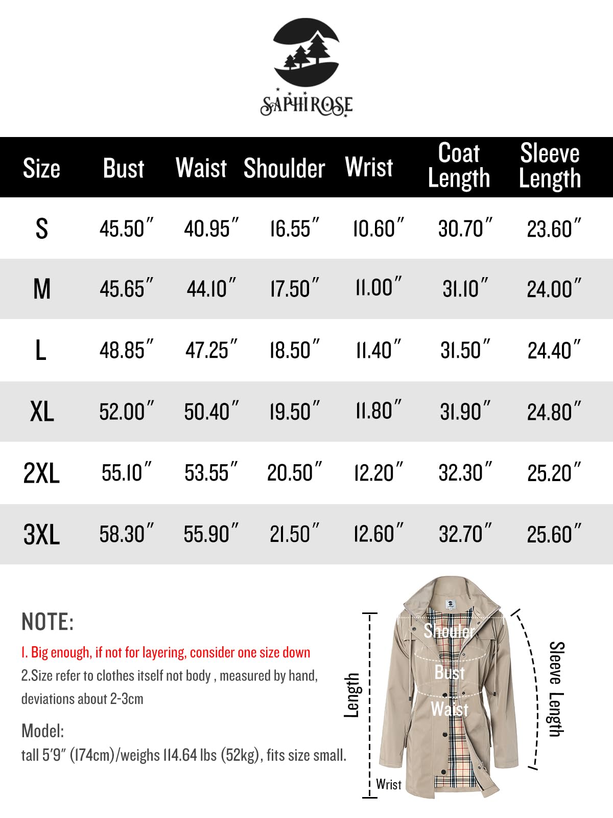 Foto 8 pulgar | Chaqueta Impermeable Saphirose Para Mujer, Con Capucha Larga, Caqui - Venta Internacional.