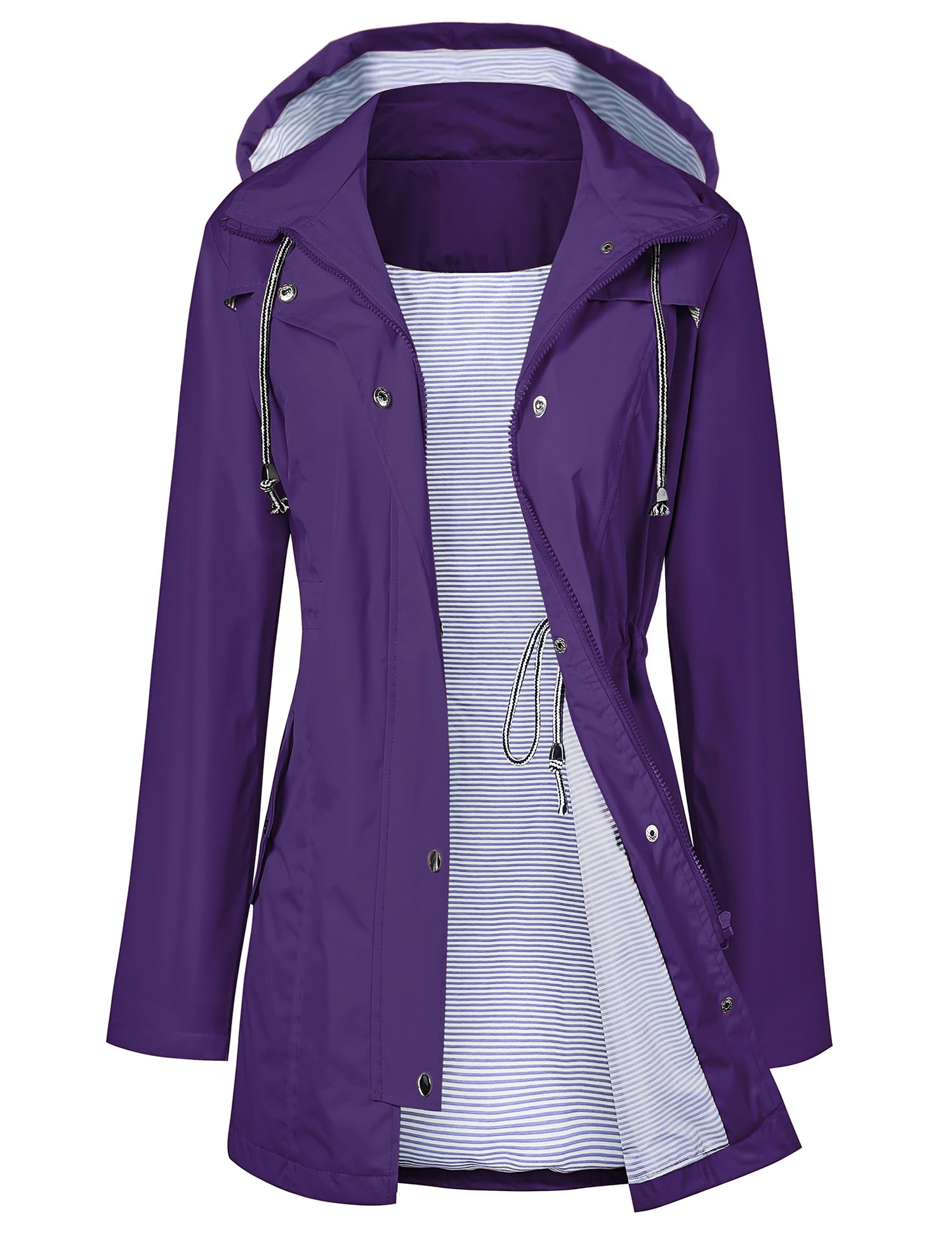 Foto 2 pulgar | Gabardina Impermeable Lomon Con Capucha Larga, Color Morado, Xxl - Venta Internacional.