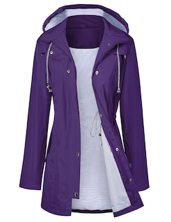 Foto 1 | Gabardina Impermeable Lomon Con Capucha Larga, Color Morado, Xxl - Venta Internacional.