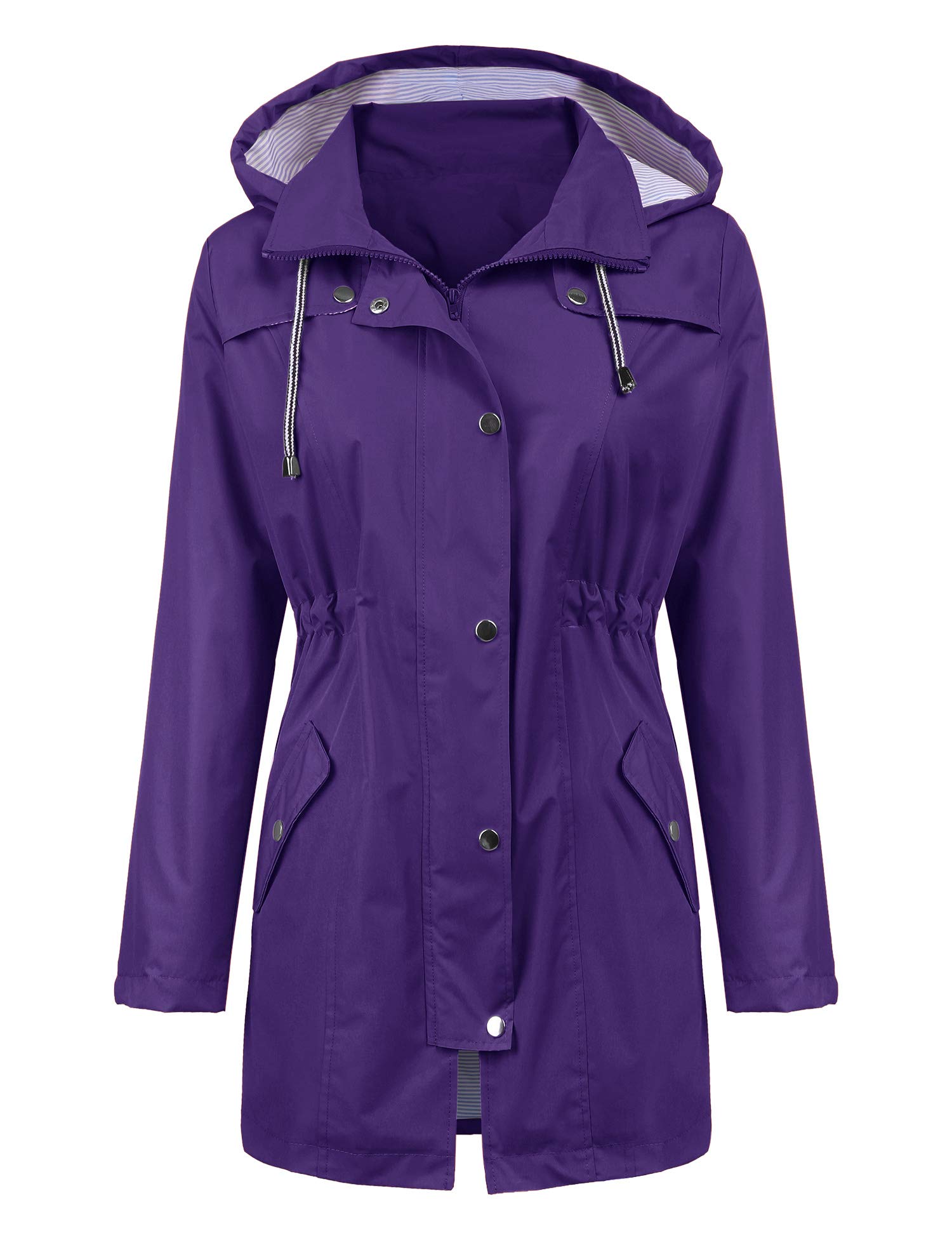 Foto 2 | Gabardina Impermeable Lomon Con Capucha Larga, Color Morado, Xxl - Venta Internacional.