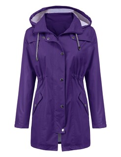 Foto 2 | Gabardina Impermeable Lomon Con Capucha Larga, Color Morado, Xxl - Venta Internacional.