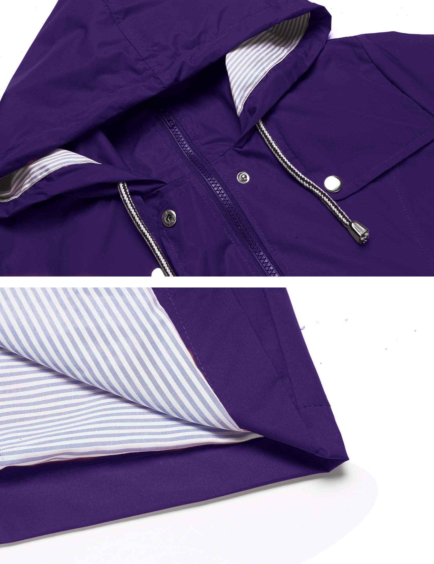 Foto 5 pulgar | Gabardina Impermeable Lomon Con Capucha Larga, Color Morado, Xxl - Venta Internacional.