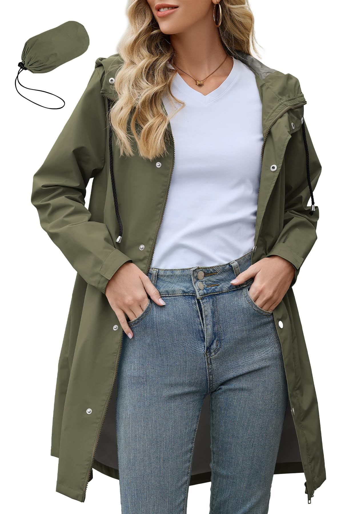Foto 1 | Chubasquero Largo Impermeable Zando Para Mujer - Venta Internacional.