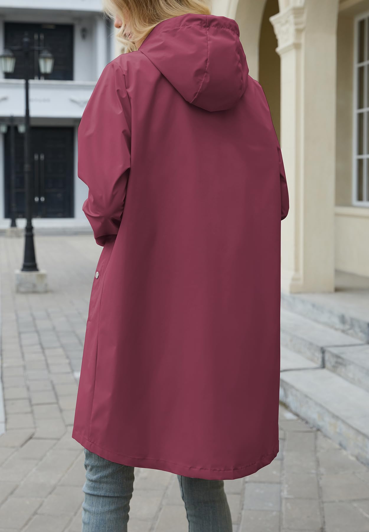 Foto 8 pulgar | Chubasquero Zando Travel Para Mujer  Impermeable  Color Rojo Vino  Xl - Venta Internacional.