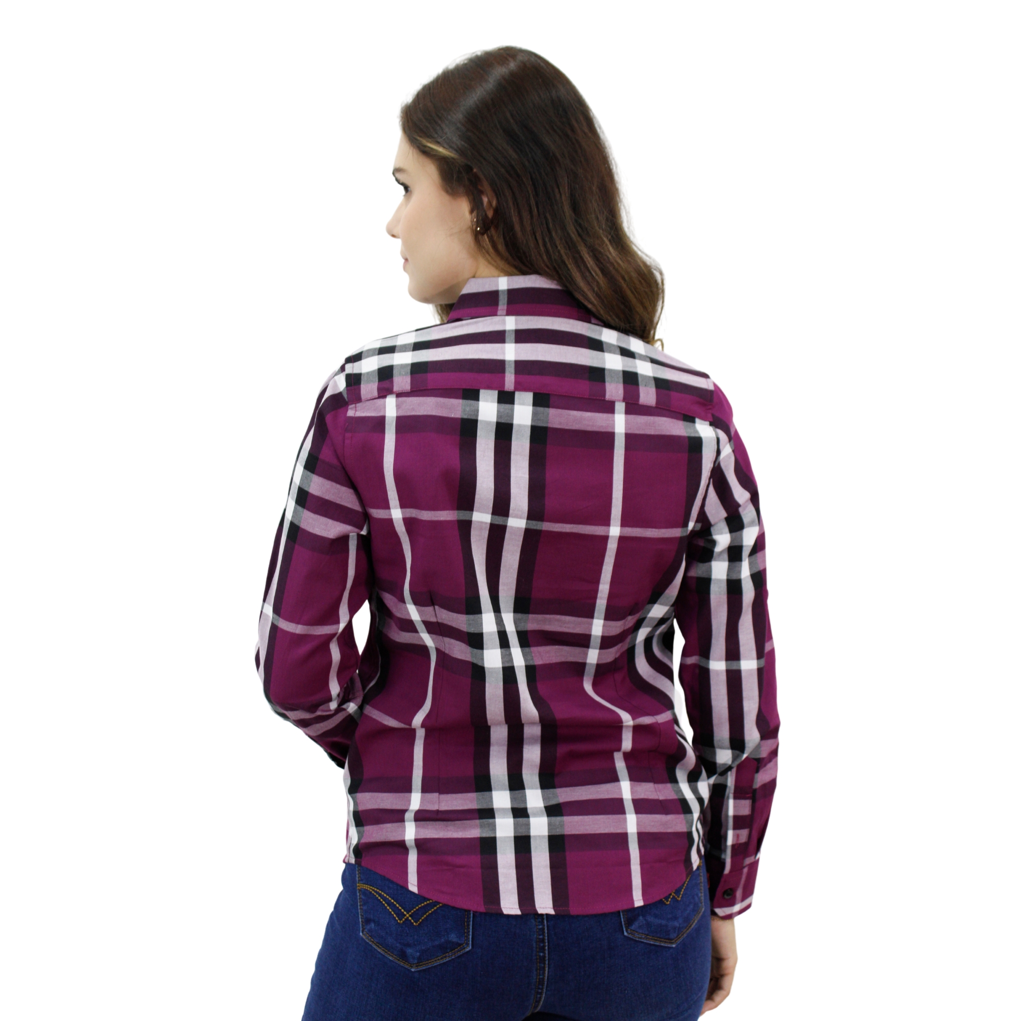 Foto 3 pulgar | Camisa Ravalli Gsh-520-21 color Vino para Mujer