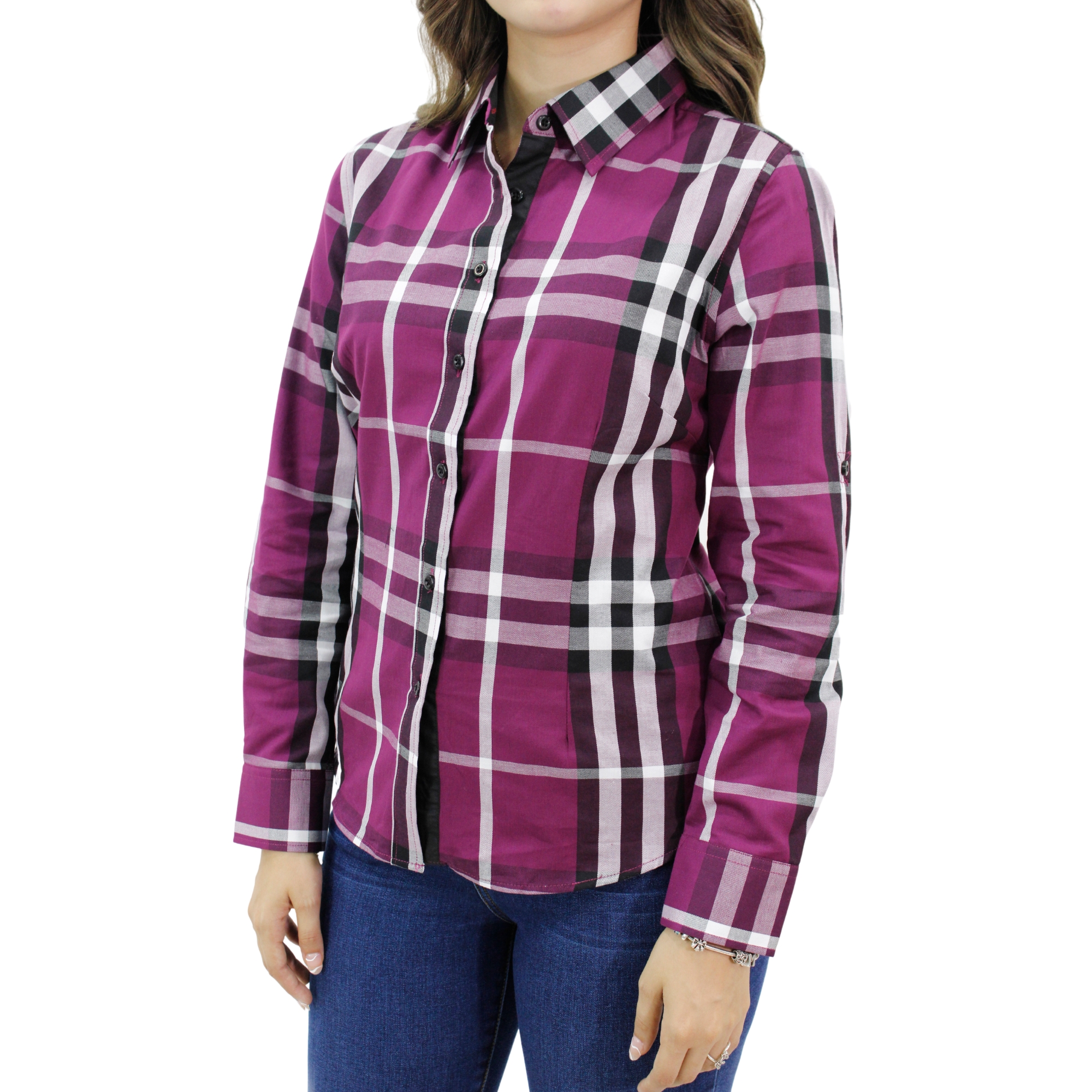 Foto 4 pulgar | Camisa Ravalli Gsh-520-21 color Vino para Mujer